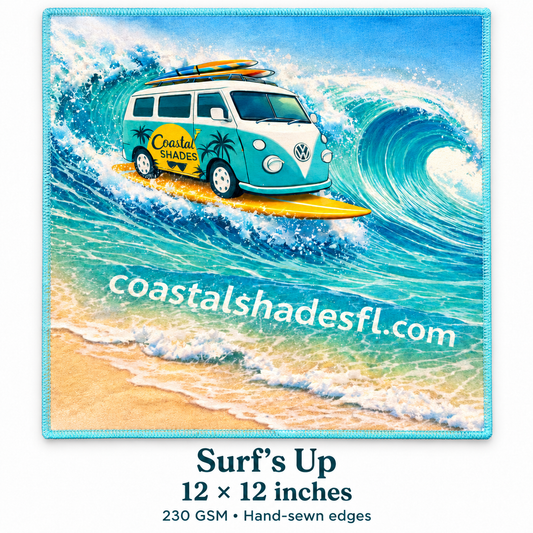 Luxury Microfiber Sunglasses Cleaning Cloth – Surf’s Up 12 × 12 Inches