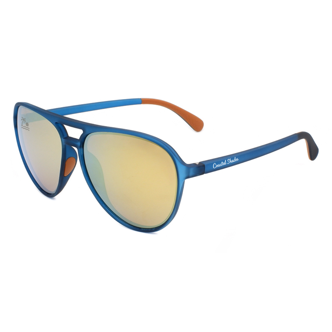 Shore Bound | Blue & Gold Mirror Polarized Aviators