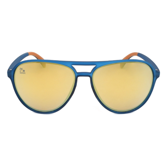 Shore Bound | Blue & Gold Mirror Polarized Aviators