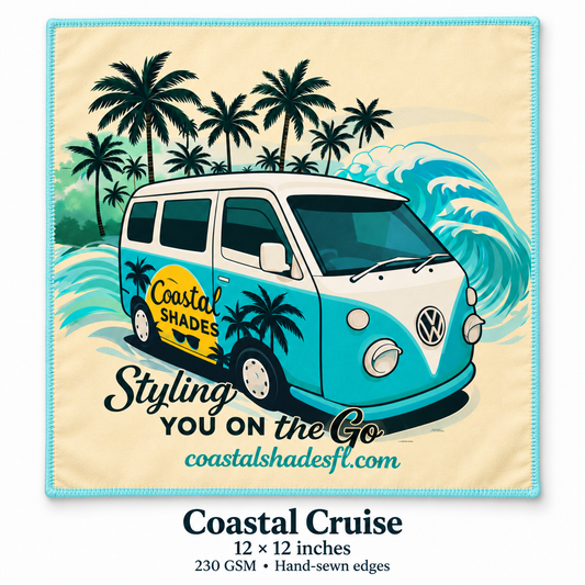 Coastal Cruise – Coastal Shades Luxury Microfiber Eyewear Cleaning Cloth – 12 × 12 Inches