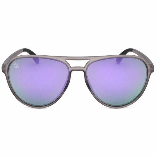 Shore Bound | Gray & Purple Mirror Polarized Aviators