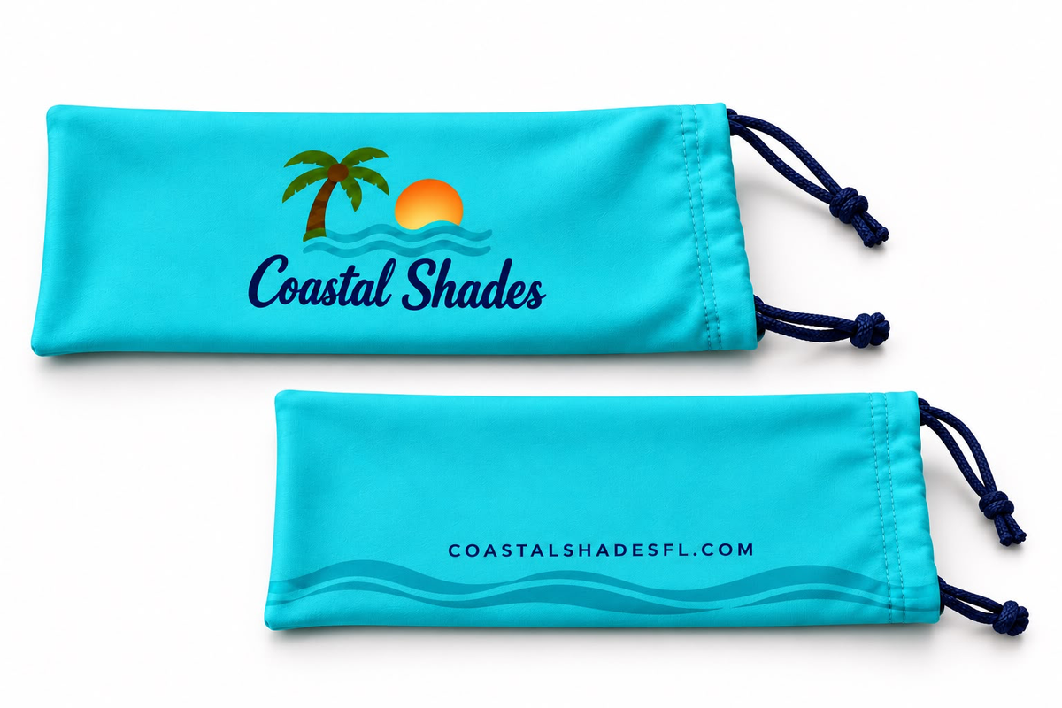 Turquoise Drawstring Eyewear Pouch