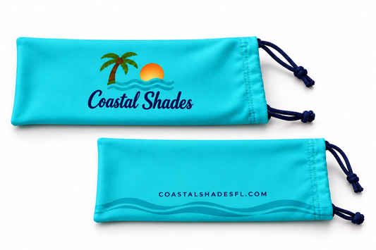 Turquoise Drawstring Eyewear Pouch