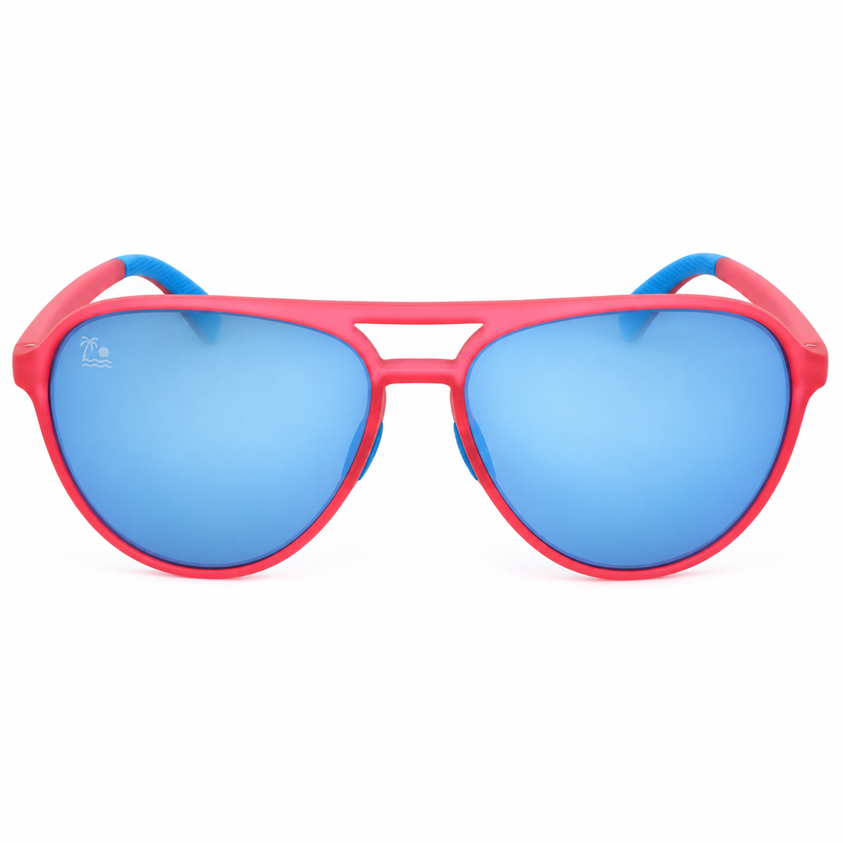 Shore Bound | Coral Pink & Blue Mirror Polarized Aviator